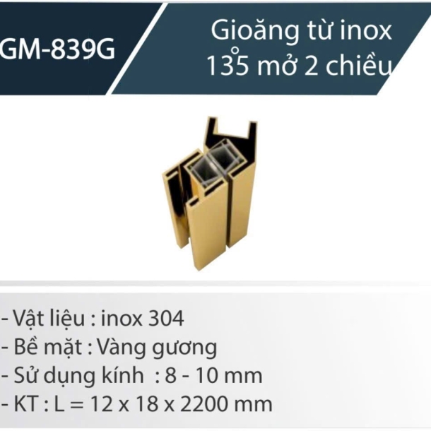 Gioăng từ inox 135 mở 2 chiều